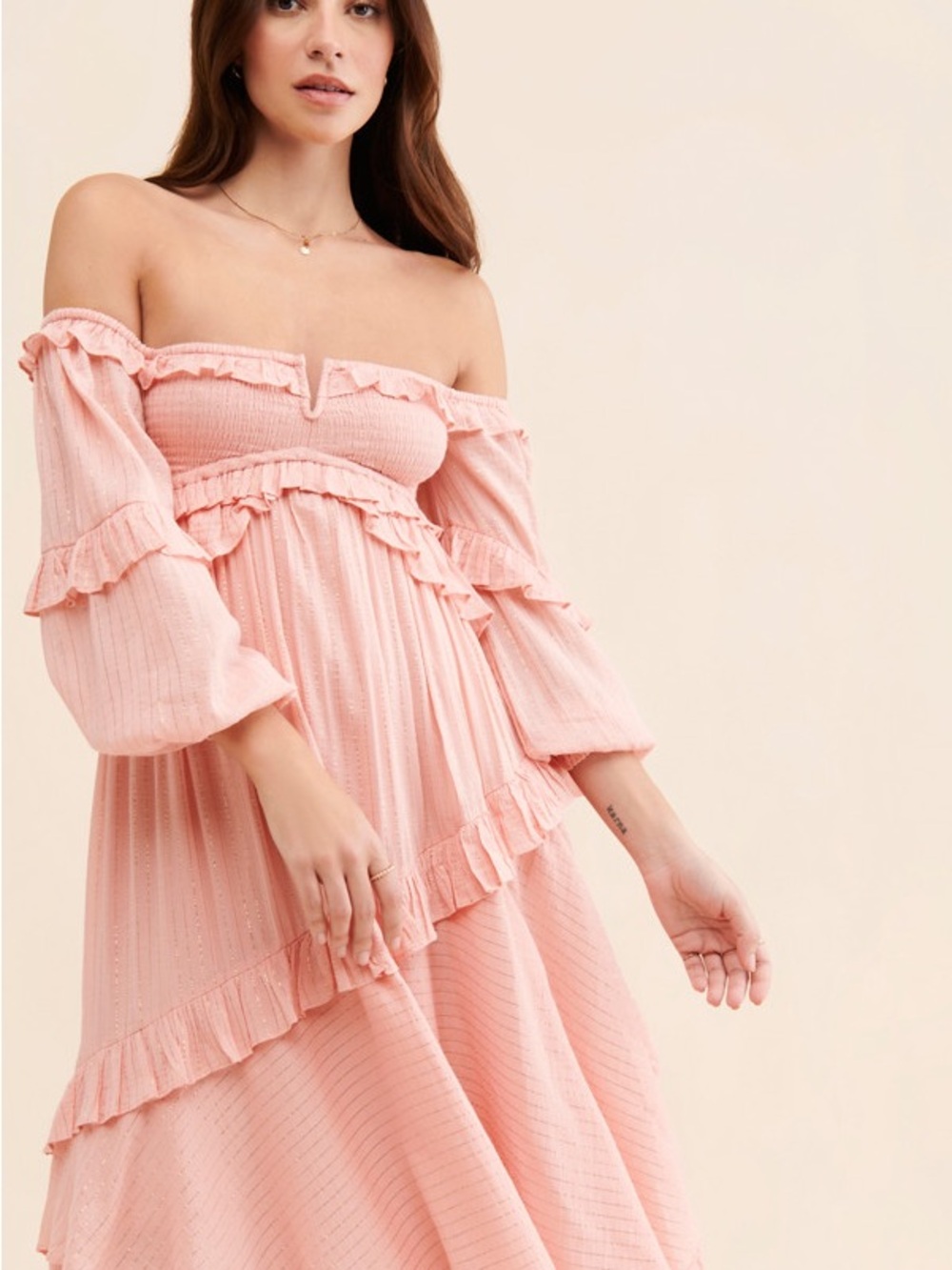 Spell Clementine Mermaid Off-Shoulder Ruffle Maxi Dress - Picture 11 of 13